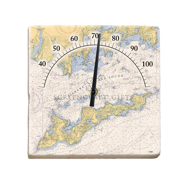 Fishers Island, NY - Marble Thermometer