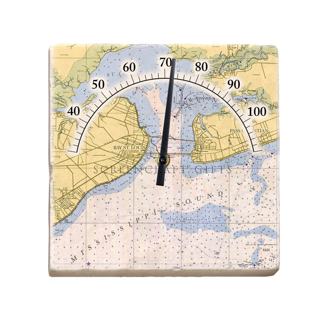 St. Louis Bay, MS - Marble Thermometer