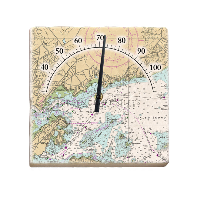 Beverly Harbor, Ma - Marble Thermometer