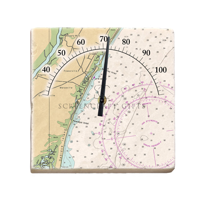 Pawleys Island, SC - Marble Thermometer