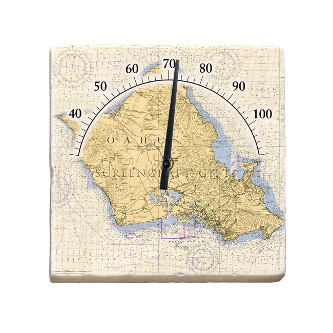 Oahu, HI- Marble Thermometer