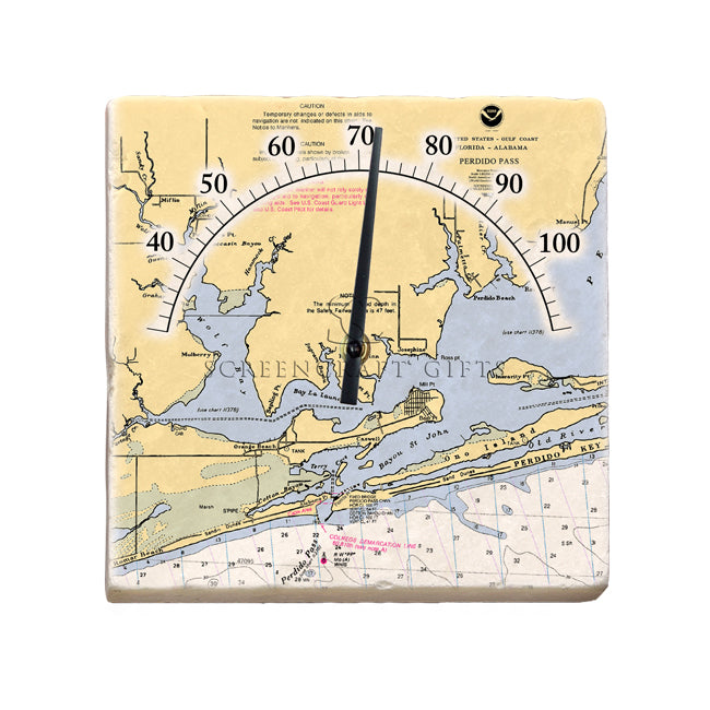 Orange Beach, AL - Marble Thermometer