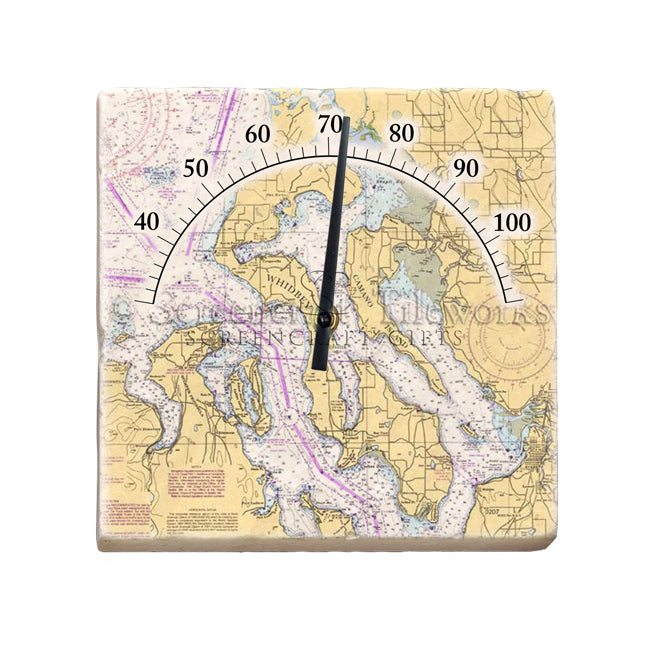 Whidbey Island, WA - Marble Thermometer