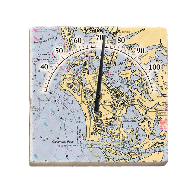 Marco Island, FL - Marble Thermometer
