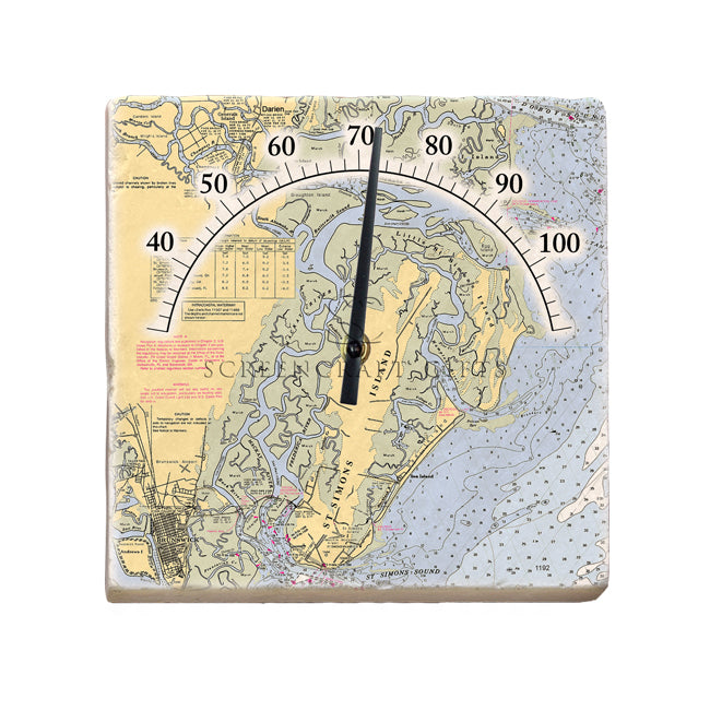 St. Simons Island, GA - Marble Thermometer