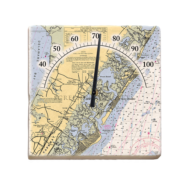 Stone Harbor, NJ - Marble Thermometer