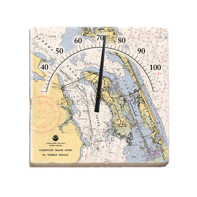 Roanoke Island, NC - Marble Thermometer