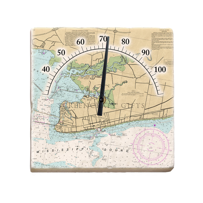 Pass Christian, MS - Marble Thermometer