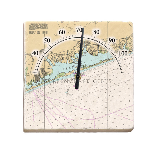 Moriches Bay, NY - Marble Thermometer