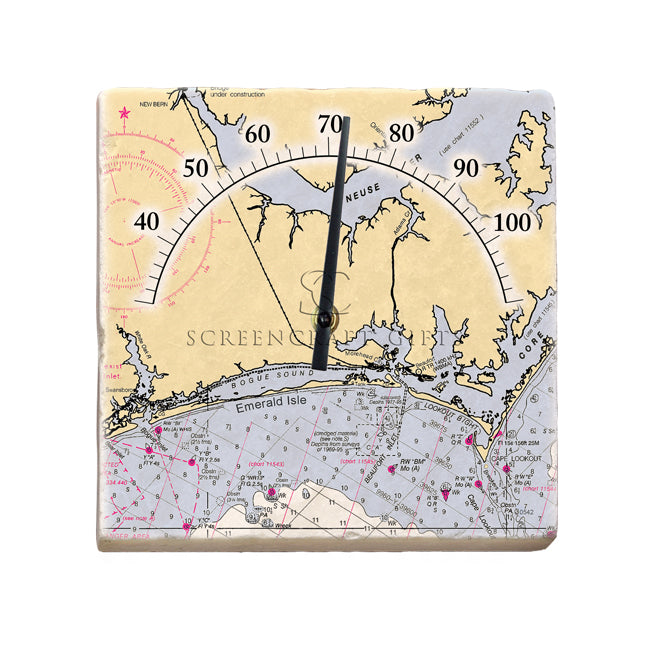 Emerald Isle, NC - Marble Thermometer