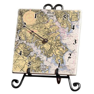 Annapolis, MD - Marble Tide Clock