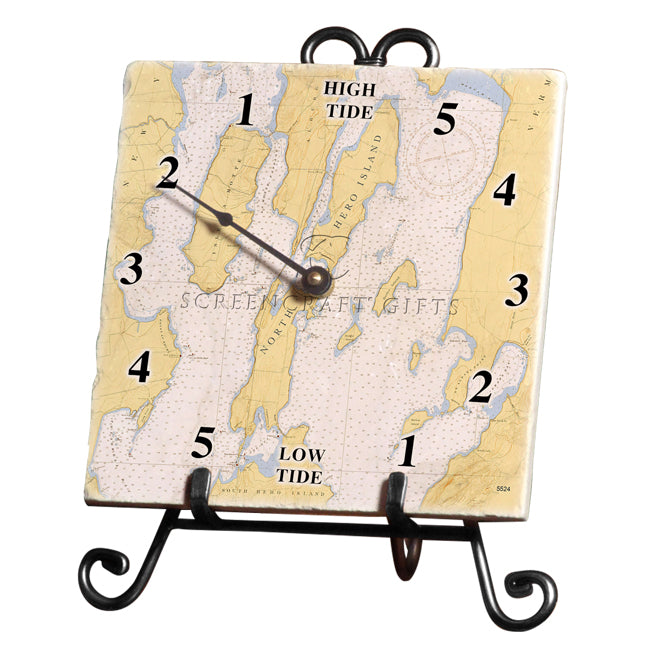 North Hero, VT - Marble Tide Clock