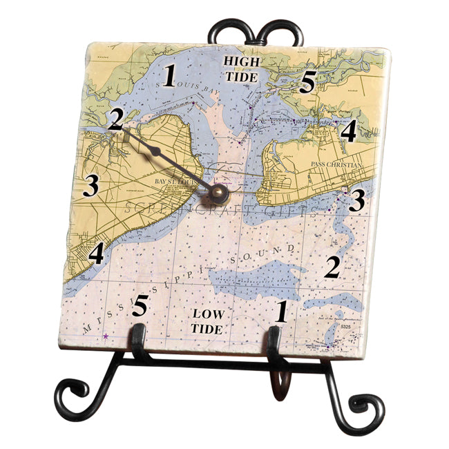 St. Louis Bay, MS - Marble Tide Clock