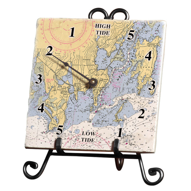 Noank, CT - Marble Tide Clock