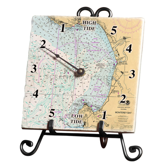 Monterey, CA -  Marble Tide Clock