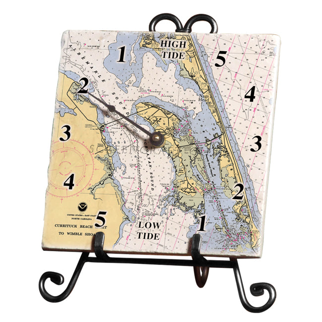 Roanoke Island, NC - Marble Tide Clock