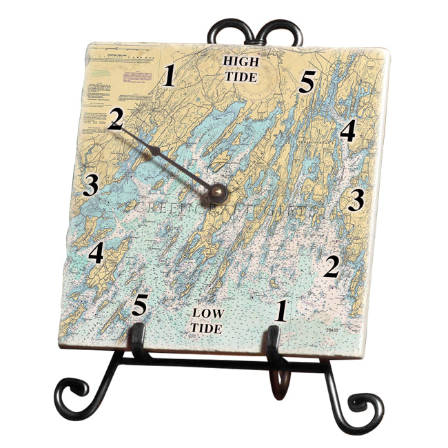 Brunswick, ME - Marble Tide Clock