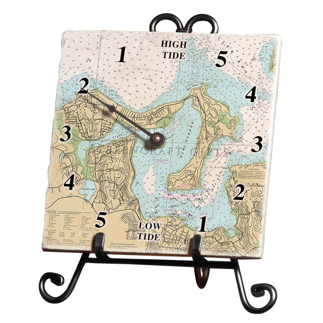 Oyster Bay, NY - Marble Tide Clock