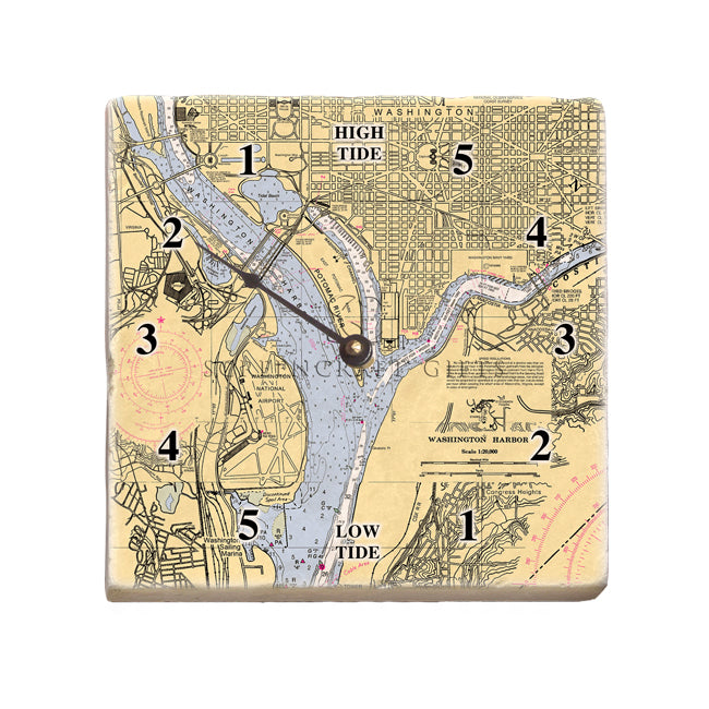 Washington, DC - Marble Tide Clock