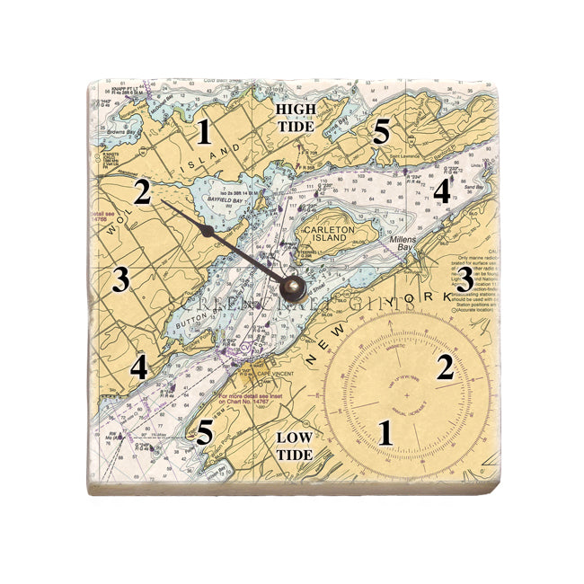 Cape Vincent, NY - Marble Tide Clock