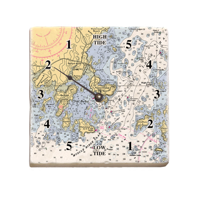 Spruce Head, ME- Marble Tide Clock