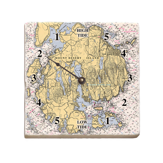 Mount Desert Island, ME - Marble Tide Clock