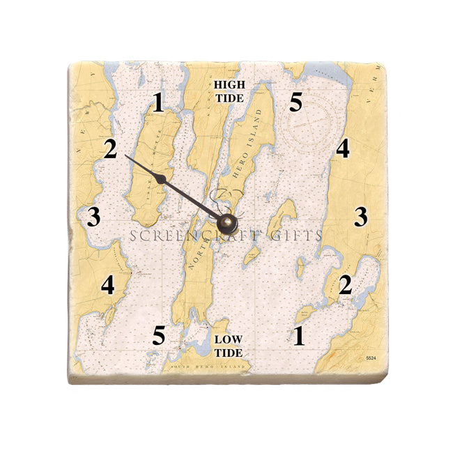 North Hero, VT - Marble Tide Clock