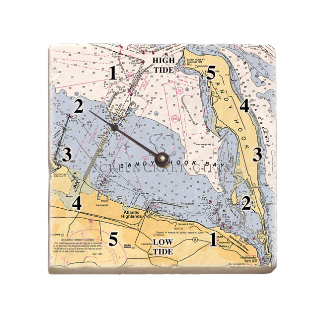 Sandy Hook, NJ - Marble Tide Clock