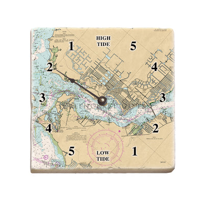 Cape Coral, FL - Marble Tide Clock
