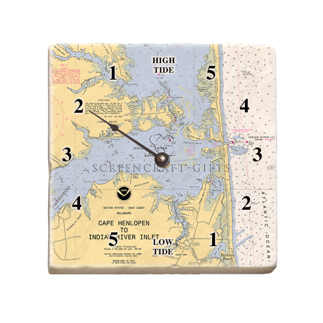 Indian River, DE - Marble Tide Clock