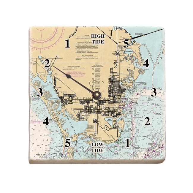 St. Petersburg, FL- Marble Tide Clock