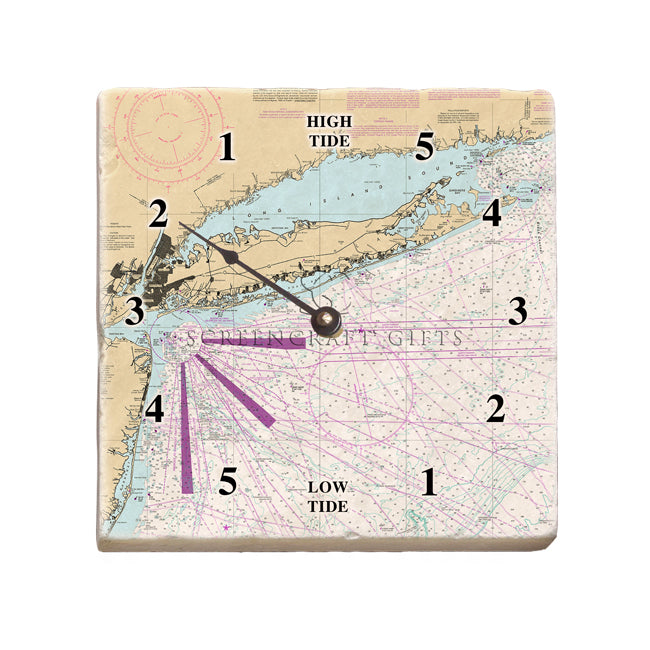 Long Island, NY  - Marble Tide Clock