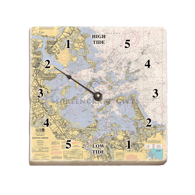Boston Harbor MA - Marble Tide Clock