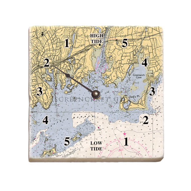 Greenwich, CT- Marble Tide Clock