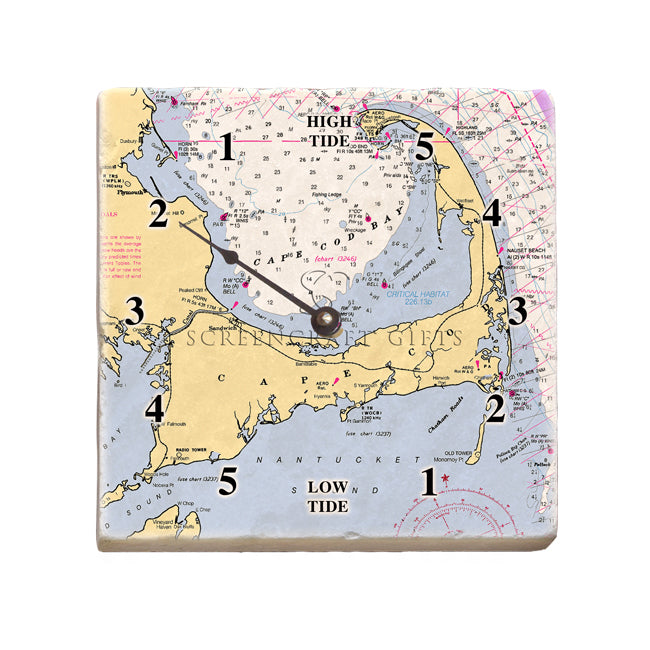 Cape Cod, MA - Marble Tide Clock