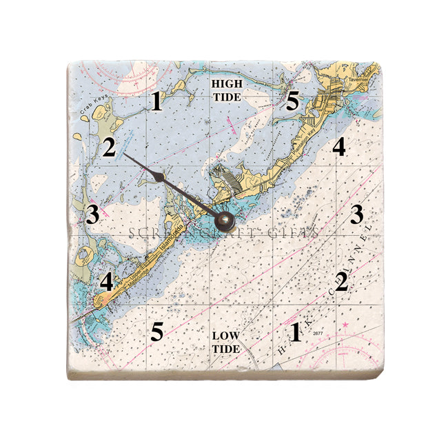 Islamorada, FL- Marble Tide Clock