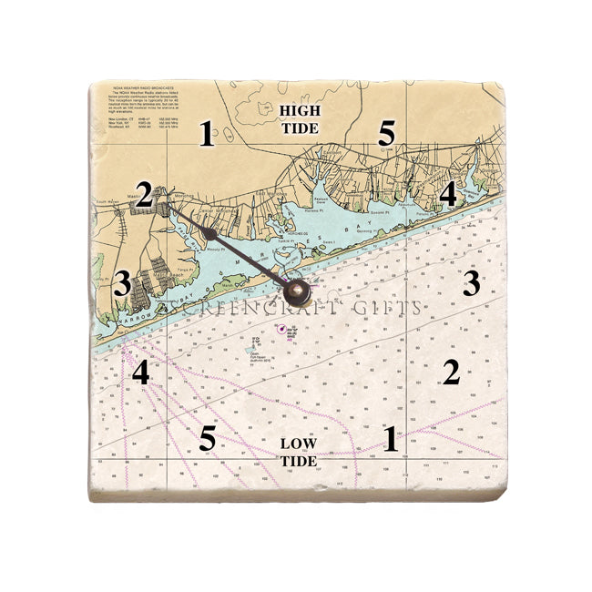 Moriches Bay, NY - Marble Tide Clock