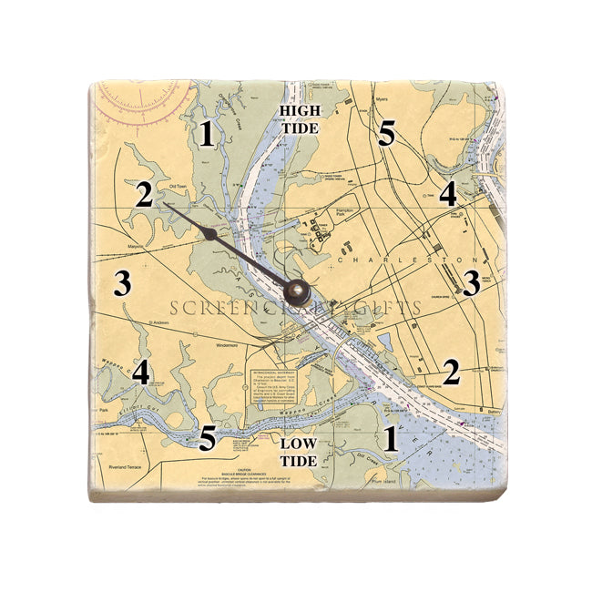 Ashley River, SC- Marble Tide Clock