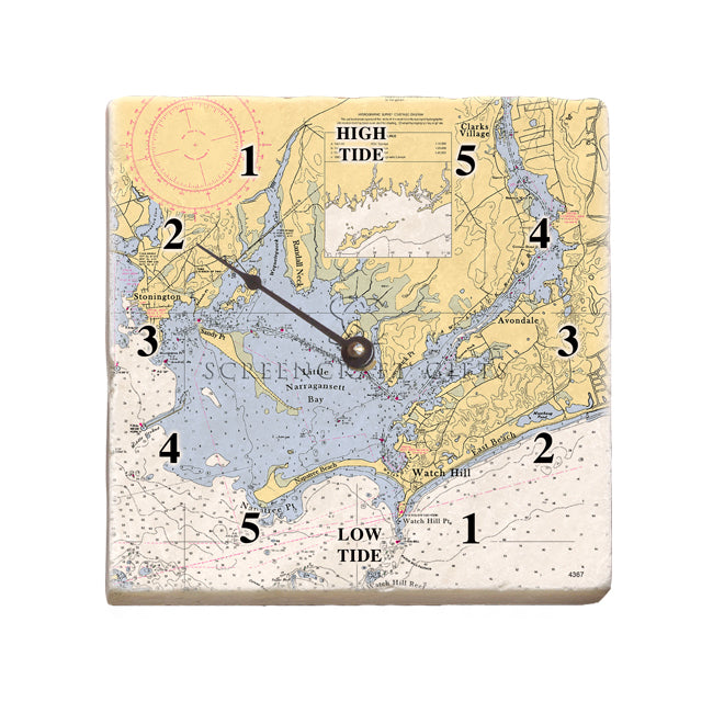 Watch Hill, RI - Marble Tide Clock
