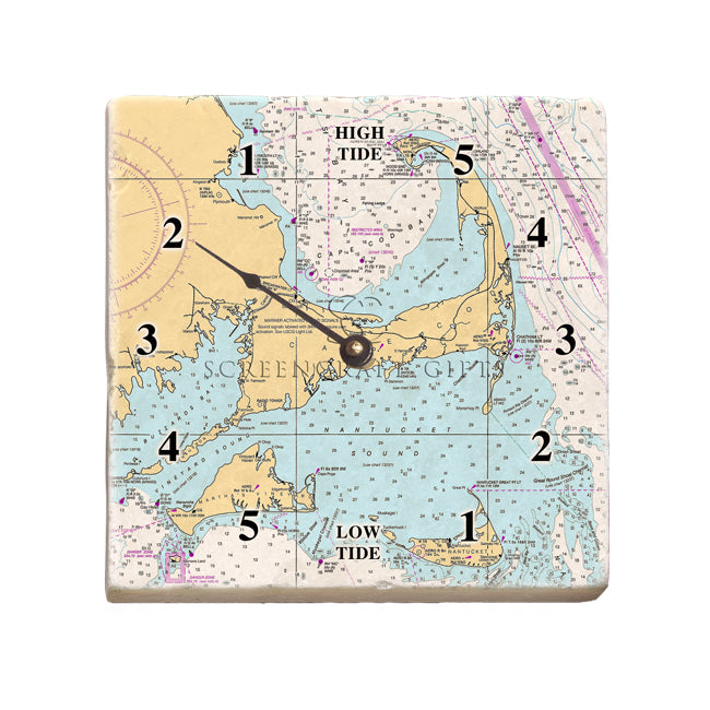 Cape Cod and the Islands - Marble Tide Clock