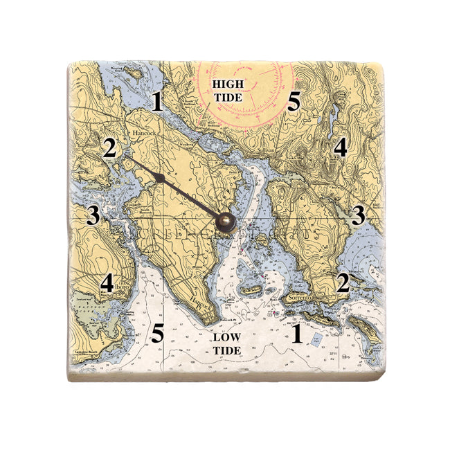 Hancock, ME - Marble Tide Clock