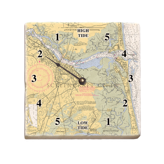 Newburyport, MA - Marble Tide Clock