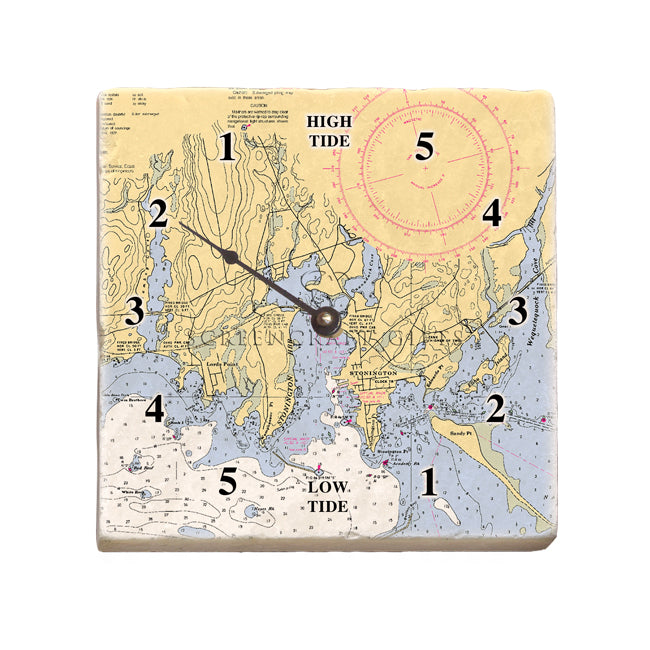 Stonington, CT Marble Tide Clock ScreenCraftGifts