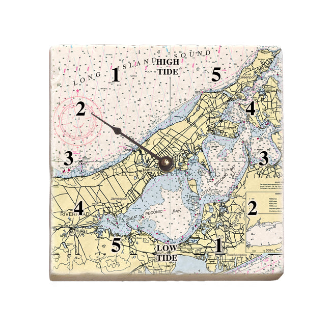Peconic Bay, NY - Marble Tide Clock