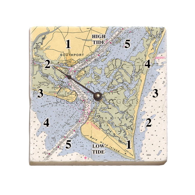 Bald Head Island, NC - Marble Tide Clock