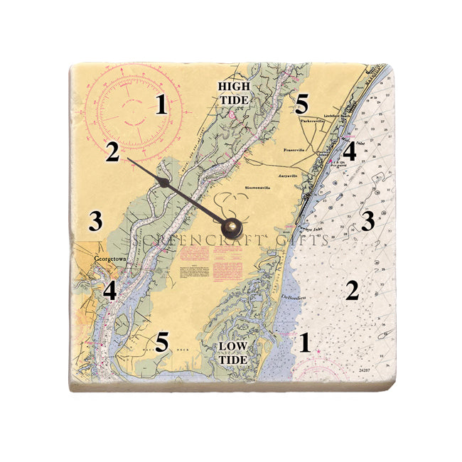 DeBordieu, SC - Marble Tide Clock