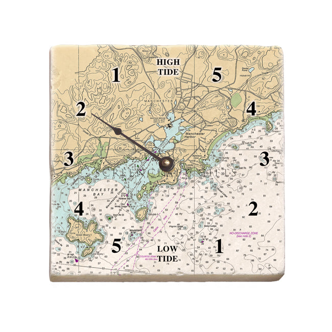 Manchester by the Sea, MA - Marble Tide Clock
