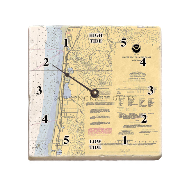 Rockaway, OR- Marble Tide Clock