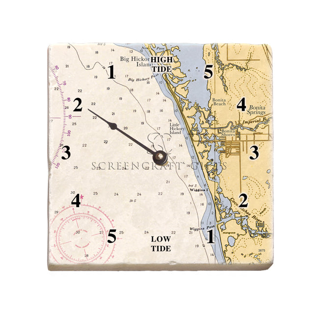 Bonita Springs, FL - Marble Tide Clock