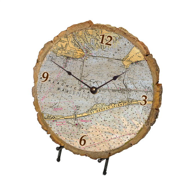 Apalachicola, FL- Wood Clock